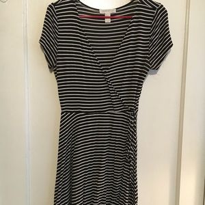 Forever21 Striped faux wrap dress